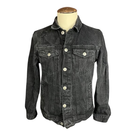 Ghost Denim Jean Jacket, Reworked Upcycled Heavy Metal Rock Band  Jacket size M - Picture 2 of 3